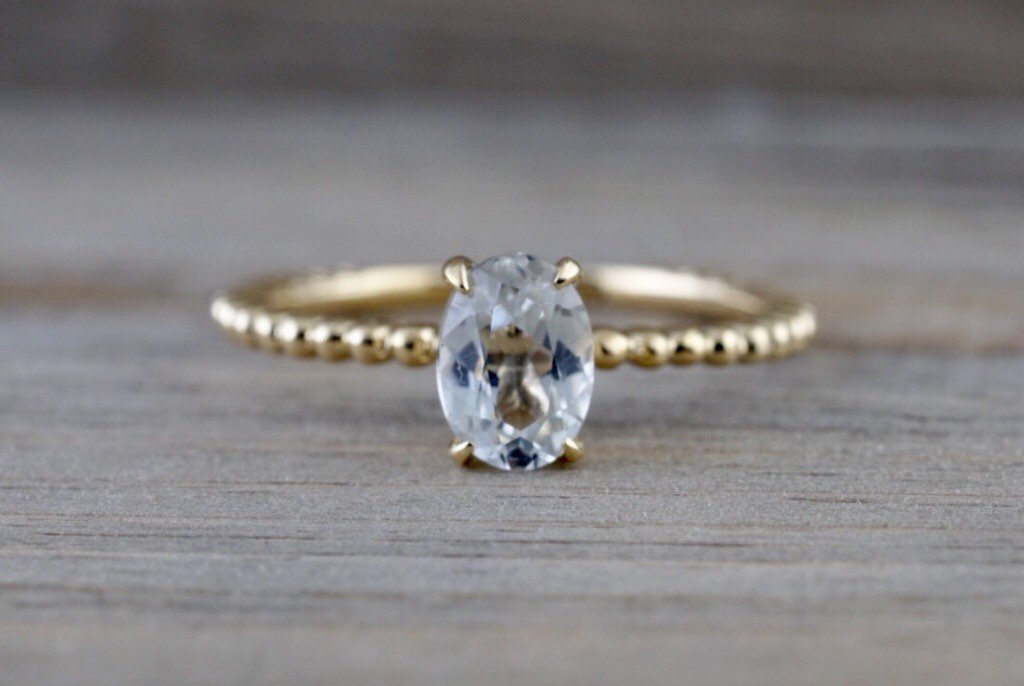 Yellow topaz promise on sale ring