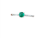 Round Green Emerald And Diamond Ring FR0100E