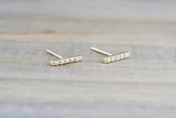 Reserved listing Diamond Bar Stud Earring