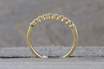 14k Yellow Gold Diamond Stackable Band Engagement Promise Ring Love Bead Single Prong