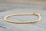 14k Yellow Gold Bead Ball Diamond Cut Bracelet Dainty Love Gift Fashion