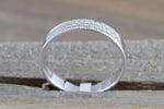 18k White Gold Pave Flat Band Stackable 3.2mm