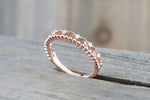 14kt Rose Gold DiamondRing Wide Vintage Antique Art Deco Crown Tiarra Crown Style Design