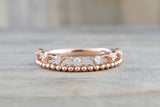 14kt Rose Gold DiamondRing Wide Vintage Antique Art Deco Crown Tiarra Crown Style Design