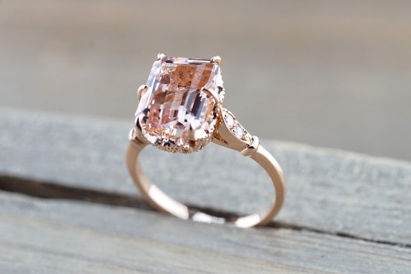 Vintage morganite hot sale engagement ring