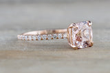 14k Rose Gold Cushion Morganite Diamond Ring  ASPER1430039