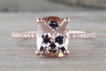 Double Hidden Halo Elongated Cushion Morganite ASPER1430046